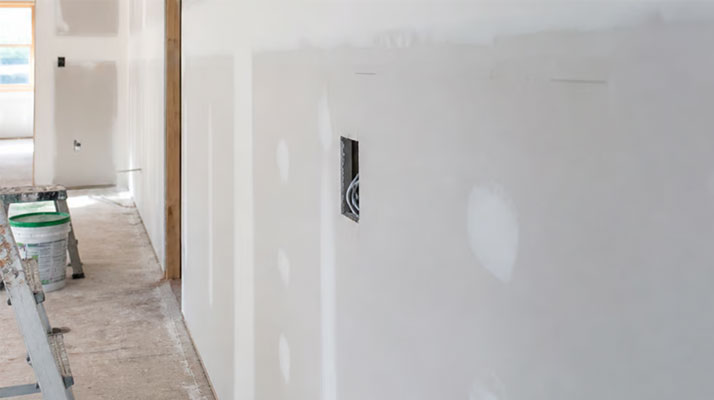 Drywall patch mismatch visible due to poor blending