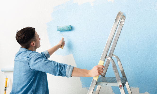 Wall repair preparation and interior painting